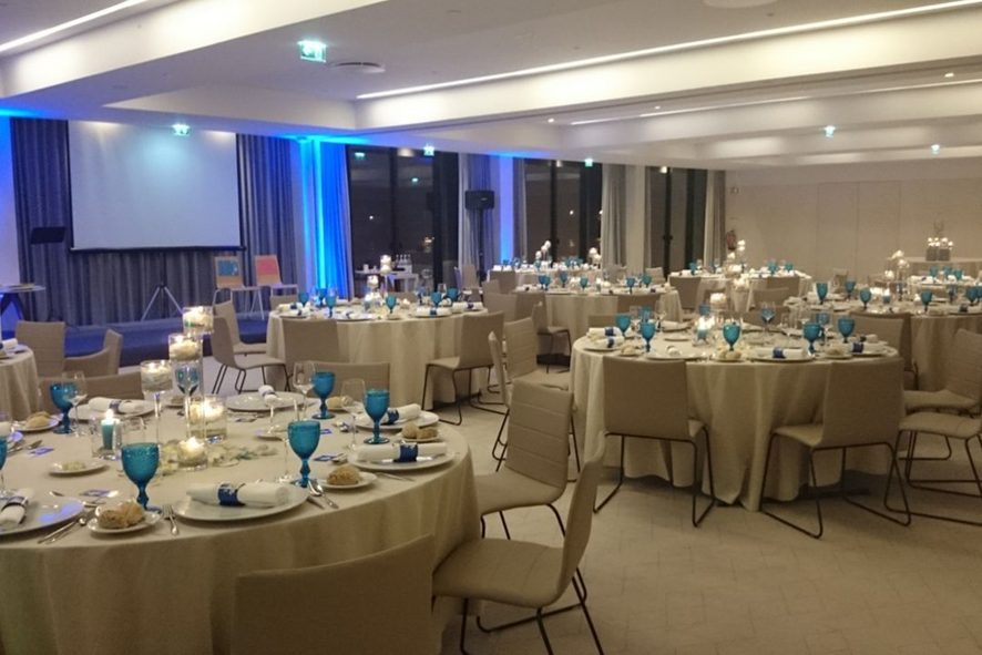 Conference dinner room setup